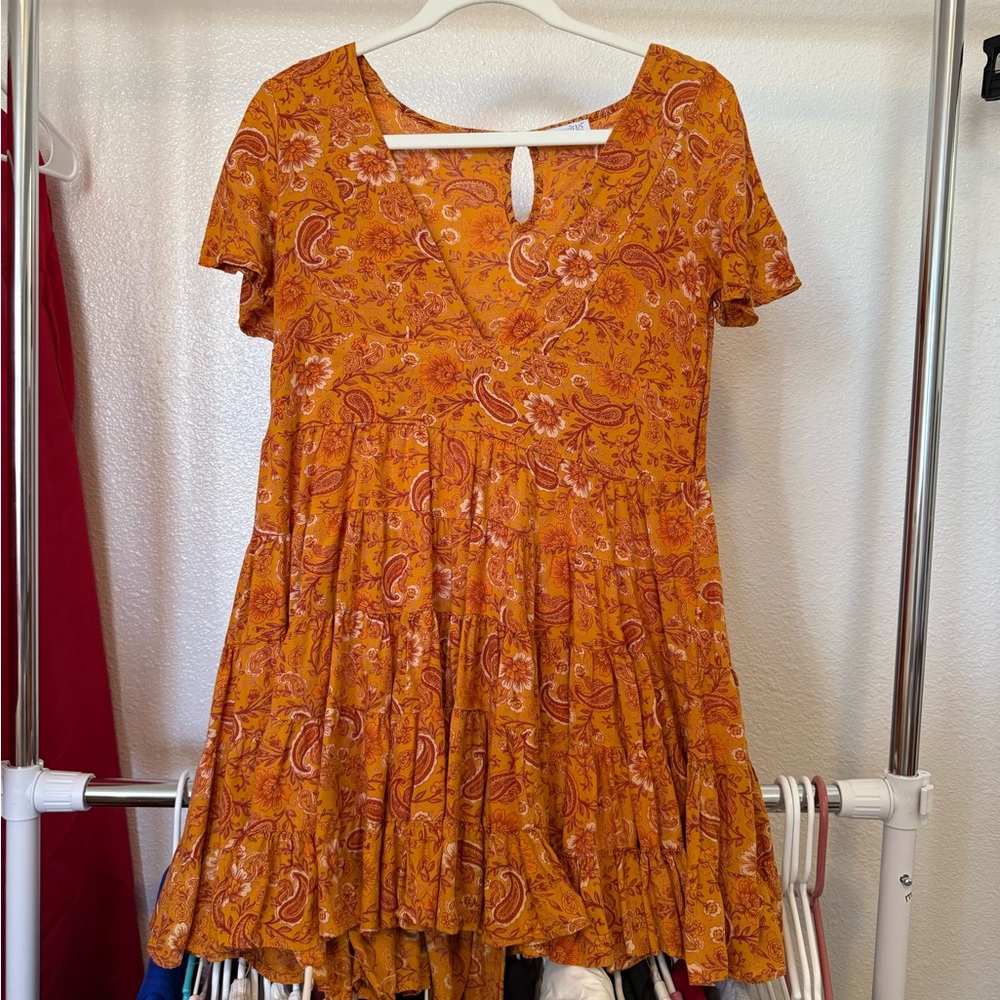 Patrons of Peace Vibrant Orange Paisley Top